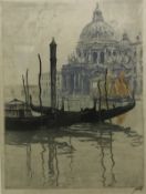 AFTER JOSEPH WOLF (1820-1899) "Santa Maria della Salute, Venice" coloured lithograph,