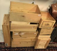 Ten various wine boxes