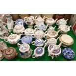 A collection of twenty various Victorian and 20th Century teapots including Doulton Slater's