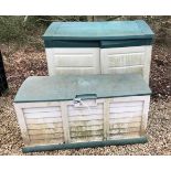 Three plastic garden storage units