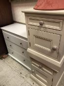 A pair of modern cream-painted bedside cupboards,