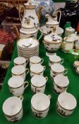 A Continental gilded and monochrome decorated coffee service (probably Swiss),