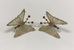 A pair of Continental 14 carat gold moun