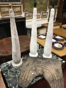 A pair of plaster of Paris table lamps (