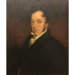 19TH CENTURY ENGLISH SCHOOL "Gentleman Wearing Black Jacket", portrait study, oil on canvas,