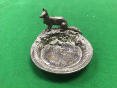 A modern French bronze dish with wolf de