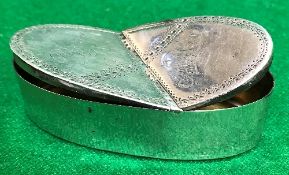 A late 18th Century Scottish Provincial silver double-ended snuff box of oval form,