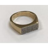 A 9 carat gold multi diamond set ring