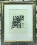 IN THE MANNER OF JOHN PIPER "Construction II", pen and ink on paper, bears signature,