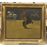 JOHN NEWBERRY "Four Horsemen", oil on board, unsigned, signed, titled and dated 1967 verso,