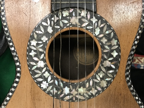 A 19th Century rosewood and mother of pearl inlaid six string guitar by J T L Jerome - Image 3 of 21