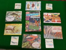 A collection of various vintage and cigarette cards, Shell Cars of the World cards,