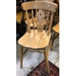 A modern set of eight Victorian style beech kitchen chairs CONDITION REPORTS No
