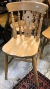 A modern set of eight Victorian style beech kitchen chairs CONDITION REPORTS No