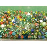 A large collection of assorted marbles
