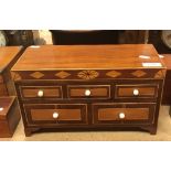 A 19th Century mahogany and inlaid jewellery cabinet as a Regency chest of drawers,