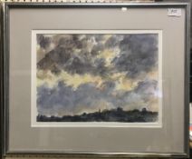 PHILIP MOYSEY "Landscape with Angry Sky" watercolour apparently unsigned, dated 1.7.