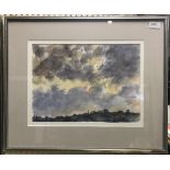 PHILIP MOYSEY "Landscape with Angry Sky" watercolour apparently unsigned, dated 1.7.