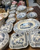 A large collection of Furnival "Old Chelsea" dinner wares to include serving plates, tureens,