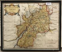 AFTER ROBERT MORDEN "Map of Gloucestershire" hand coloured engraving together with AFTER VAN DEN