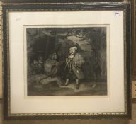 AFTER LANDSEER "The Travelled Monkey" black and white engraving approx.