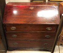 A 19th Century mahogany bureau,