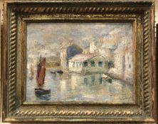 FLORENCE ENGELBACH "View of St Ives", oil on panel signed lower right,