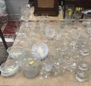 A collection of various 19th Century and other glassware, to include celery jar,