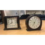 Two Smith's bakelite case electric mantel clocks