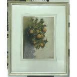 KEITH HENDERSON "Orange Bough by a White Wall Sicily" pastel, signed lower right, bears title,