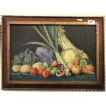 VICTOR COVERLEY PRICE(1901-1988) "Fruit basket" a still life study oil on board signed and dated