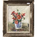 FLORENCE ENGELBACH (1872-1951) "Floral Still Life" oil on canvas signed lower right approx.