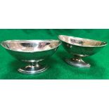 A pair of George III Scottish open salts of oval form with reeded edge and gilt-washed interior on