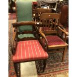 A 19th Century mahogany bar back carver chair,