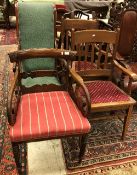 A 19th Century mahogany bar back carver chair,