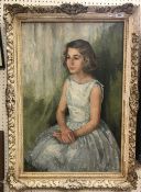 E.C. FORD "Portrait of a Girl", oil on canvas, signed lower left, approx.