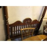 An Indian teak single four poster bedstead