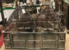 A wirework two section bird cage