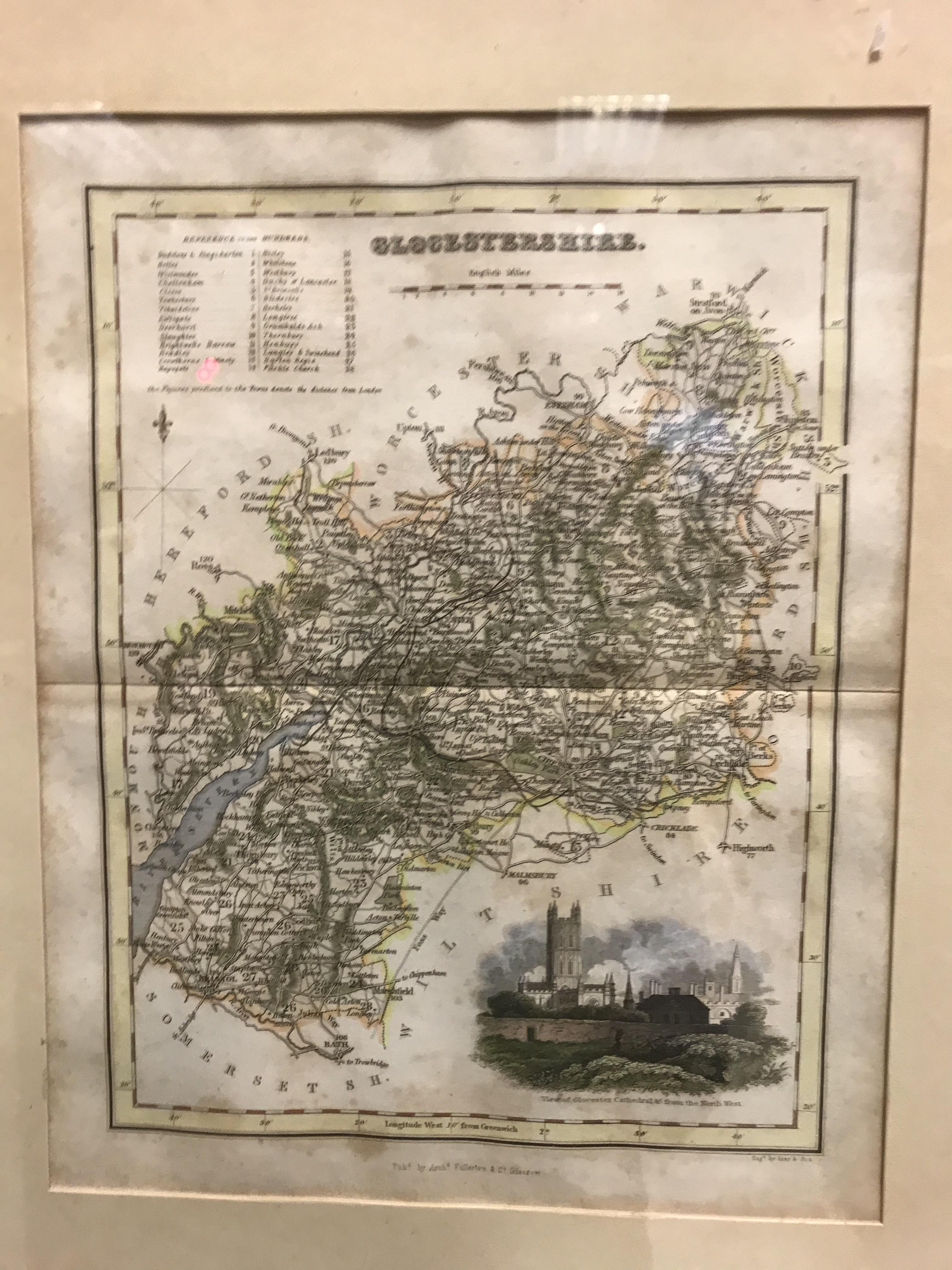 AFTER ROBERT MORDEN "Map of Gloucestershire" hand coloured engraving together with AFTER VAN DEN - Image 3 of 4