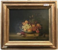 ATTRIBUTED TO GEORGE WILLIAM SARTORIUS "Still Life with Butterflies", oil on canvas, unsigned,