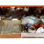 Four boxes of assorted decorative china and glass wares