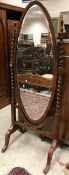 An early 20th Century mahogany framed cheval mirror,