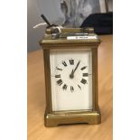 A French brass five glass carriage clock,