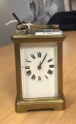 A French brass five glass carriage clock,