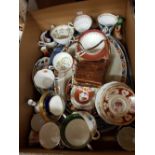 Various decorative china wares to include teacups, saucers, serving plates,