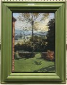 CHRISTOPHER AGGS "Autumn Afternoon" study of a garden, oil on canvas, signed lower right,