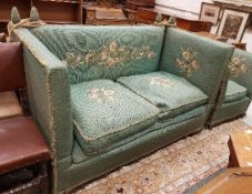 An early 20th Century Knowle two seat sofa,