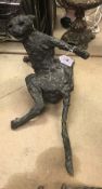 IN THE MANNER OF ROBERT CLATWORTHY (1928-2015) "Startled cat" verdigris patinated bronze study