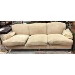 A modern George Smith upholstered three seat sofa in the style of Howard of London,