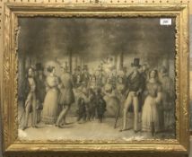 LARTET "19th Century Study of Fashionably Dressed Figures in a Park or Promenade" pencil and